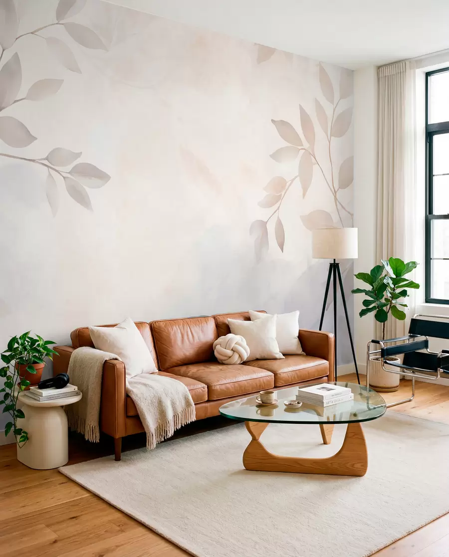 wall murals Светло лишће у магли w08990