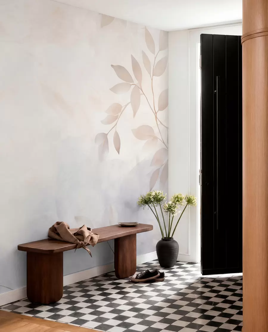 wall murals Светло лишће у магли w08990