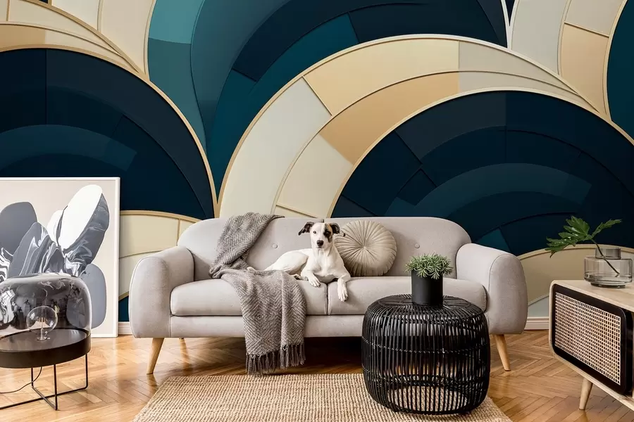 wall murals Плаво-жуте апстрактне фигуре w08991