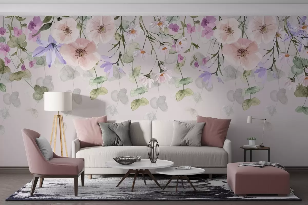 wall murals Цвеће и гране одозго w03718