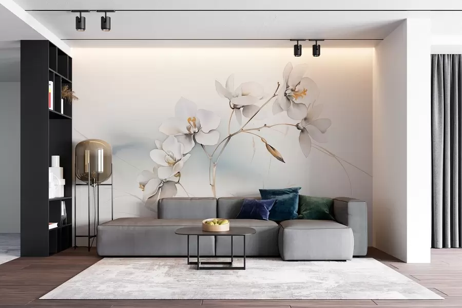 wall murals Грана беле орхидеје у стилу акварела w09022