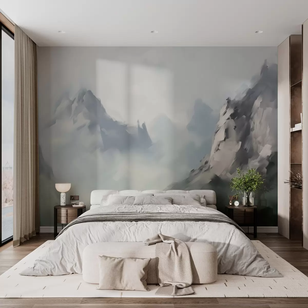 wall murals Сликање имитације стеновитих планина w03774