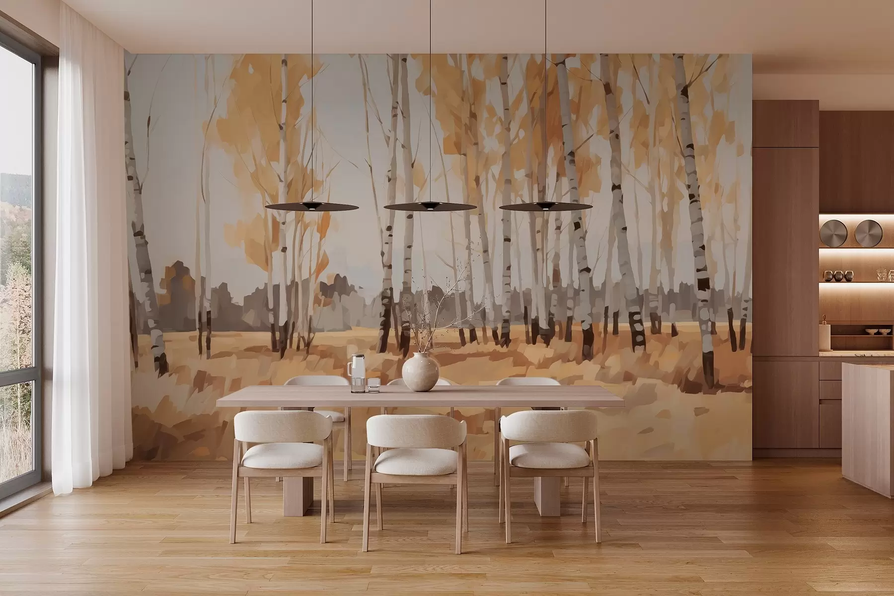 wall murals Бреза имитација сликарства w03778