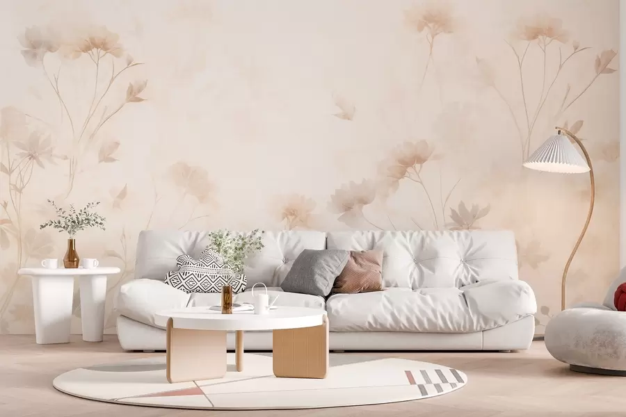 wall murals Пастелно дивље цвеће у стилу акварела w09037