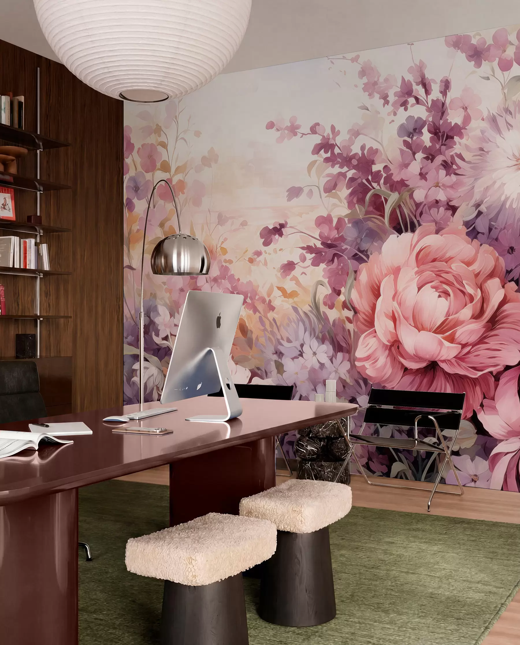 wall murals Шарено цвеће у розе и љубичастим тоновима: јорговани, божури, хризантеме w09039