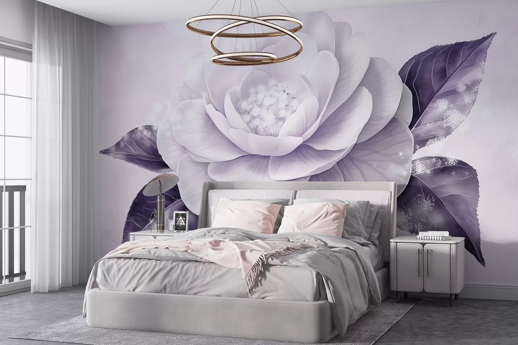 wall murals Предиван цвет божура у љубичастим бојама w03757v2