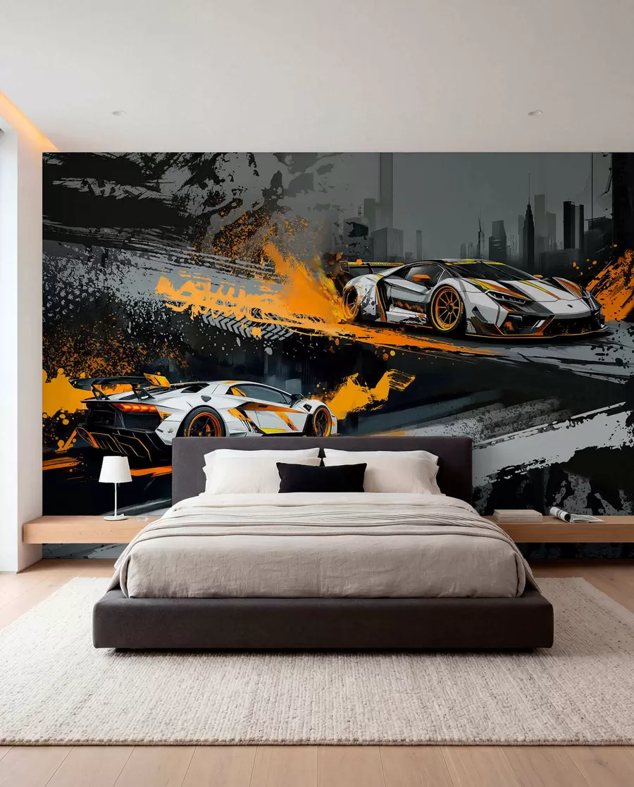 wall murals Хард Гранге стил, изражајни, динамични спортски аутомобили w03721