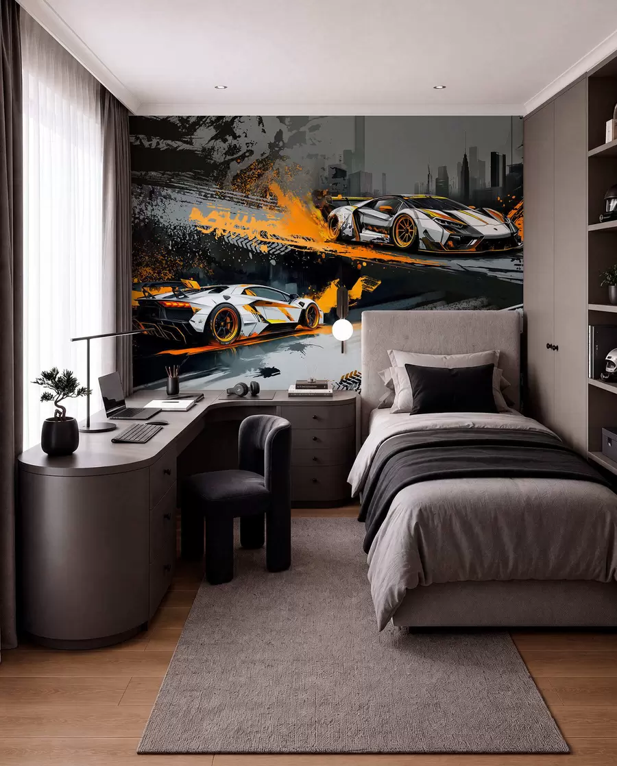 wall murals Хард Гранге стил, изражајни, динамични спортски аутомобили w03721