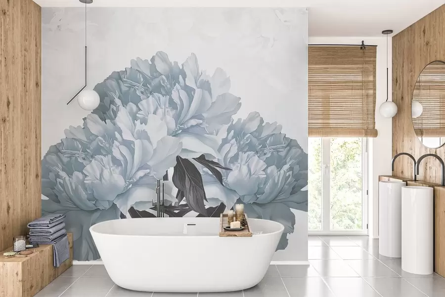wall murals Велики плави цветови w03545v2