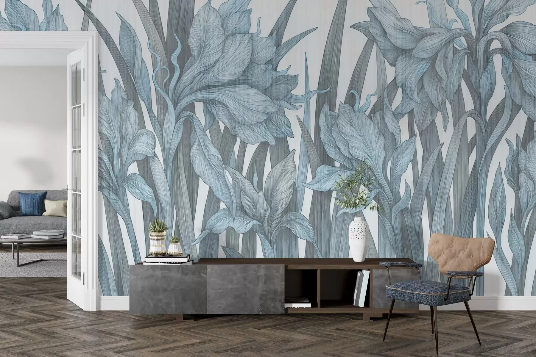 wall murals Елегантно стилизовано цвеће w03829v2