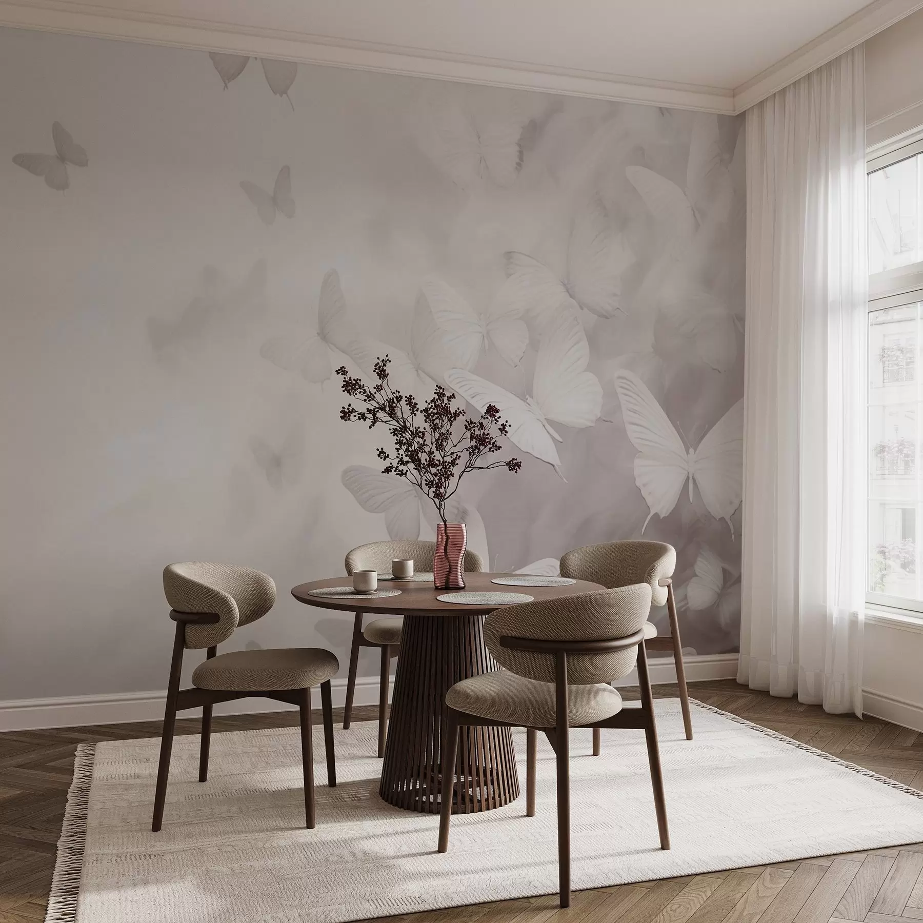 wall murals Лептири у магли w03841v1