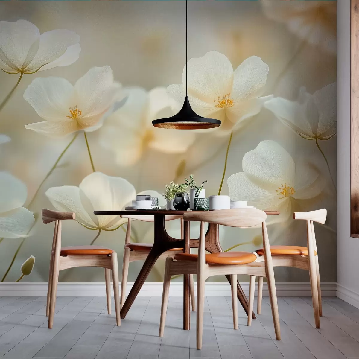 wall murals јутарње бело цвеће w03766