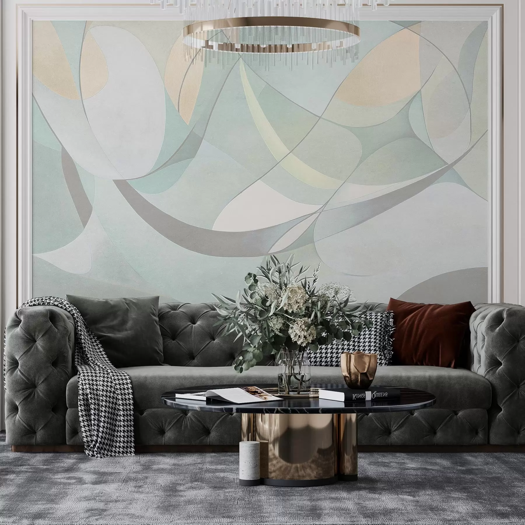 wall murals Геометријска апстракција, пригушене природне боје w03878