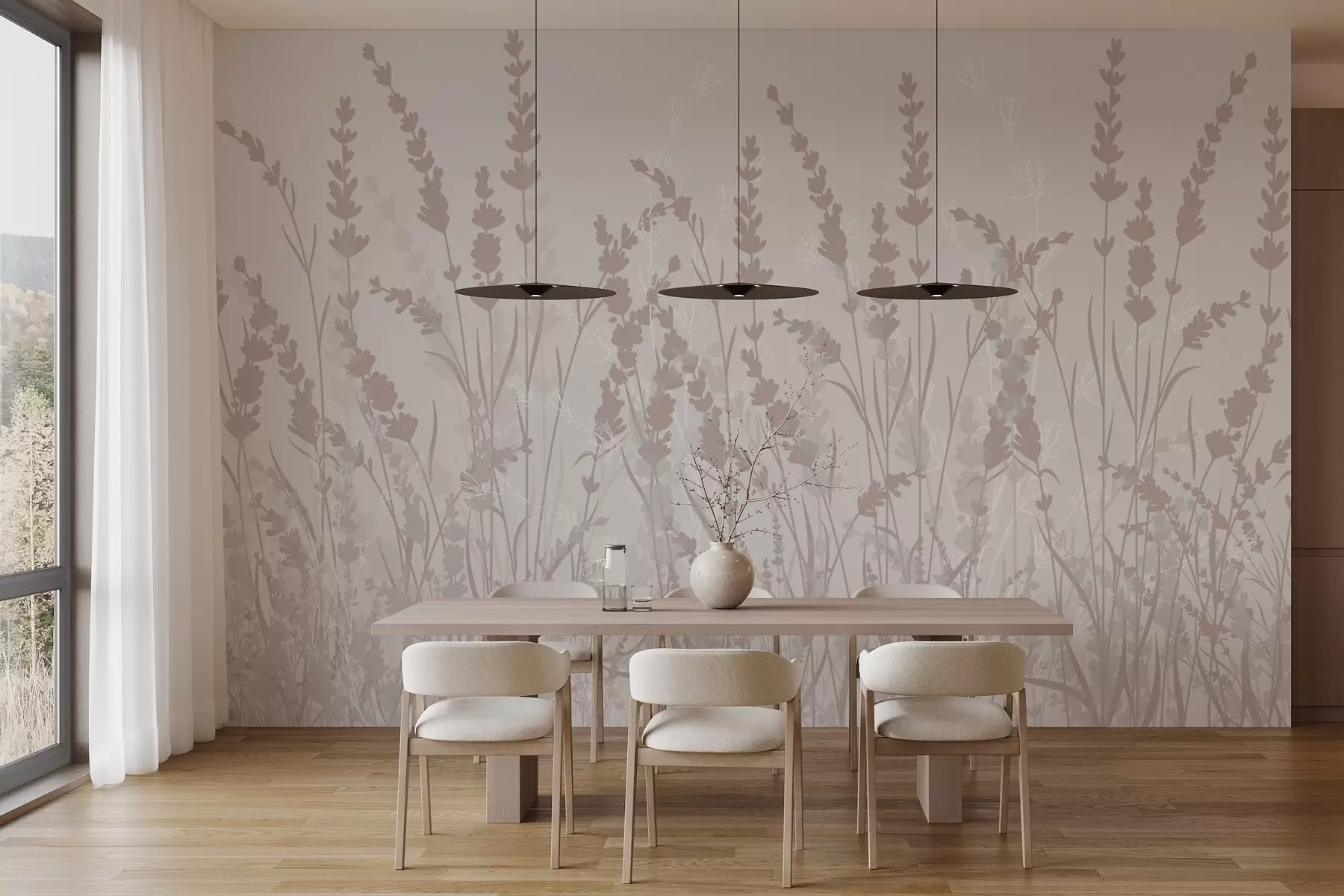 wall murals Самоникло биље у пастелним бојама w03874