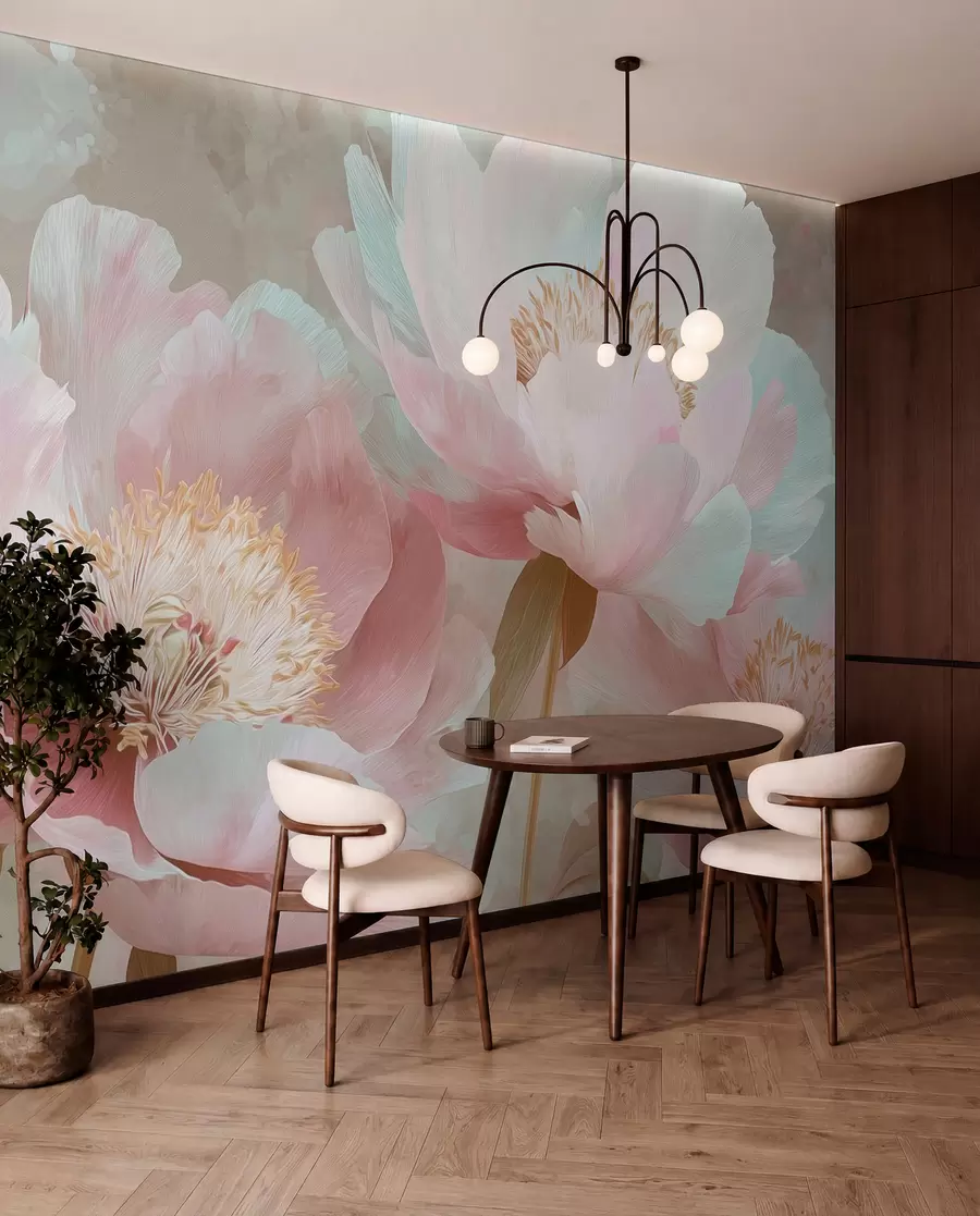 wall murals Нежни божури у розе и беж тоновима w09087v1