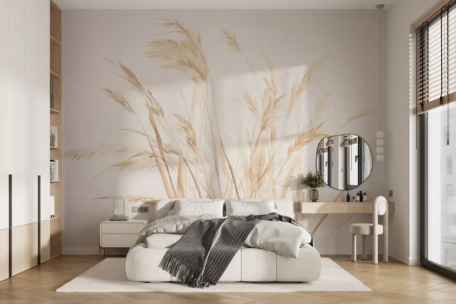 wall murals Једнобојни старински пшенични класови w09068