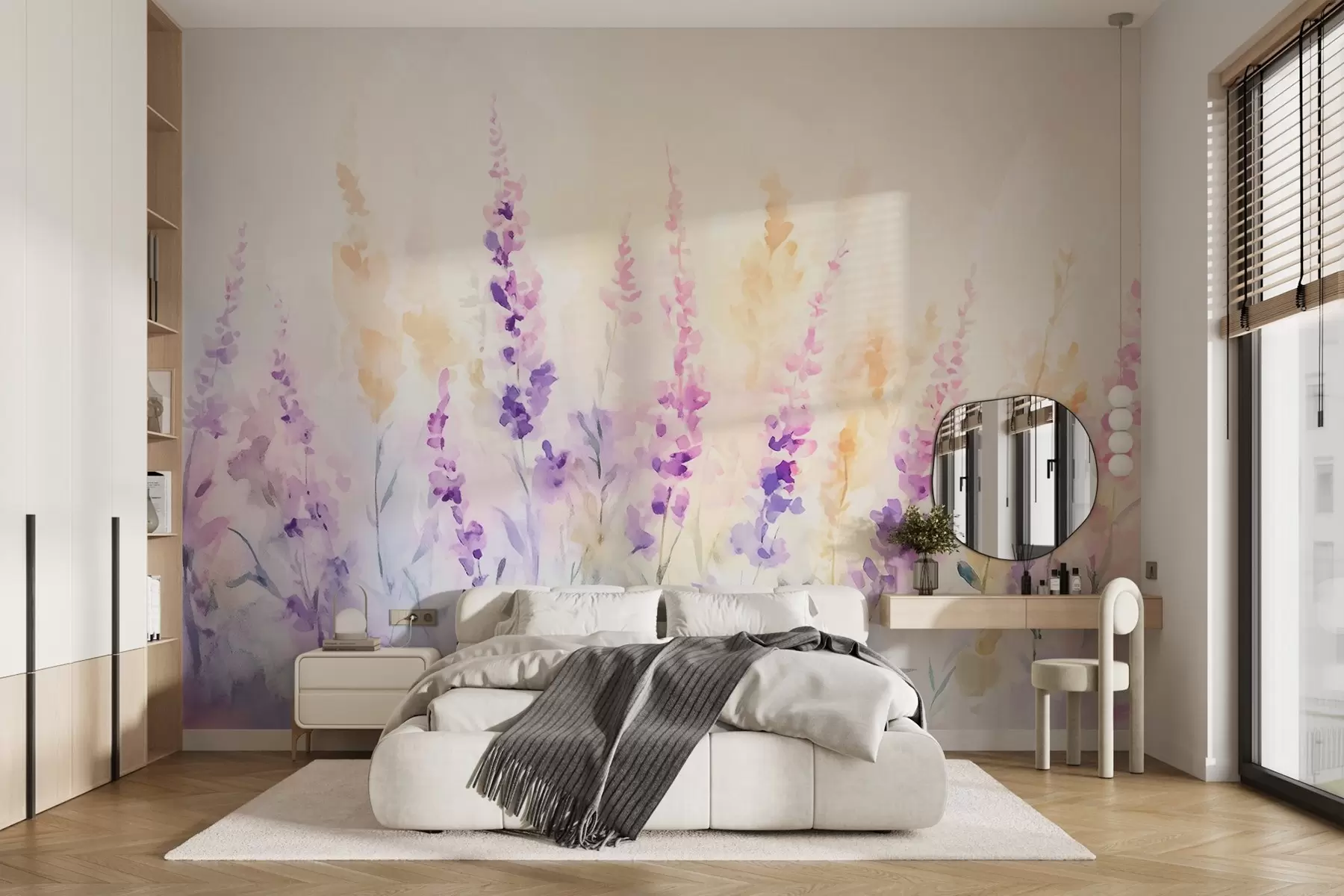 wall murals Винтаге поље лаванде w09069