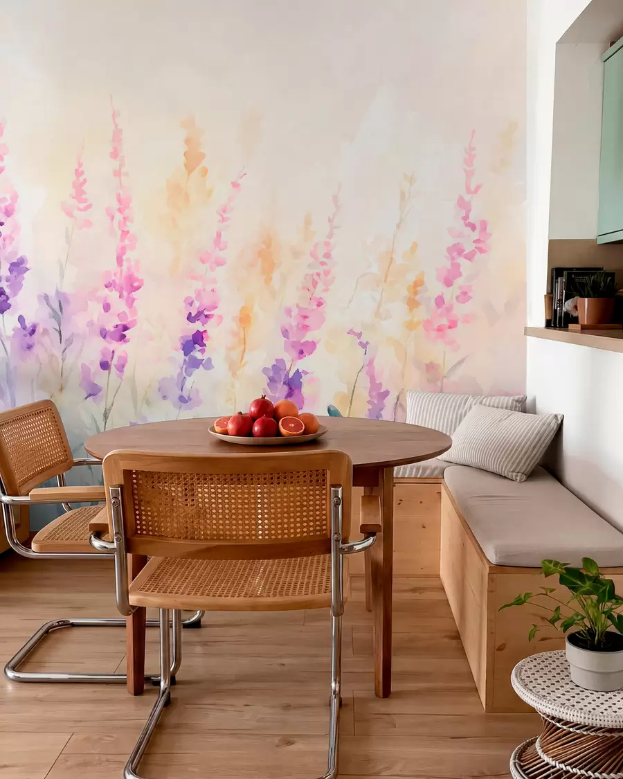 wall murals Винтаге поље лаванде w09069