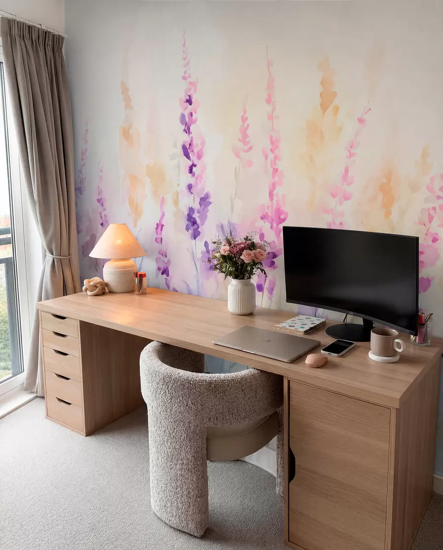 wall murals Винтаге поље лаванде w09069