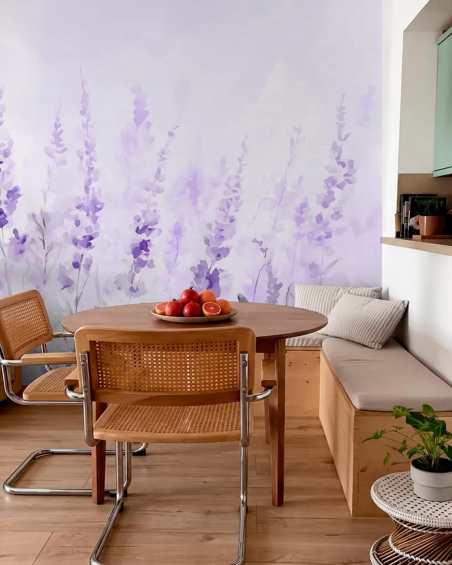 wall murals Винтаге поље лаванде w09069v1