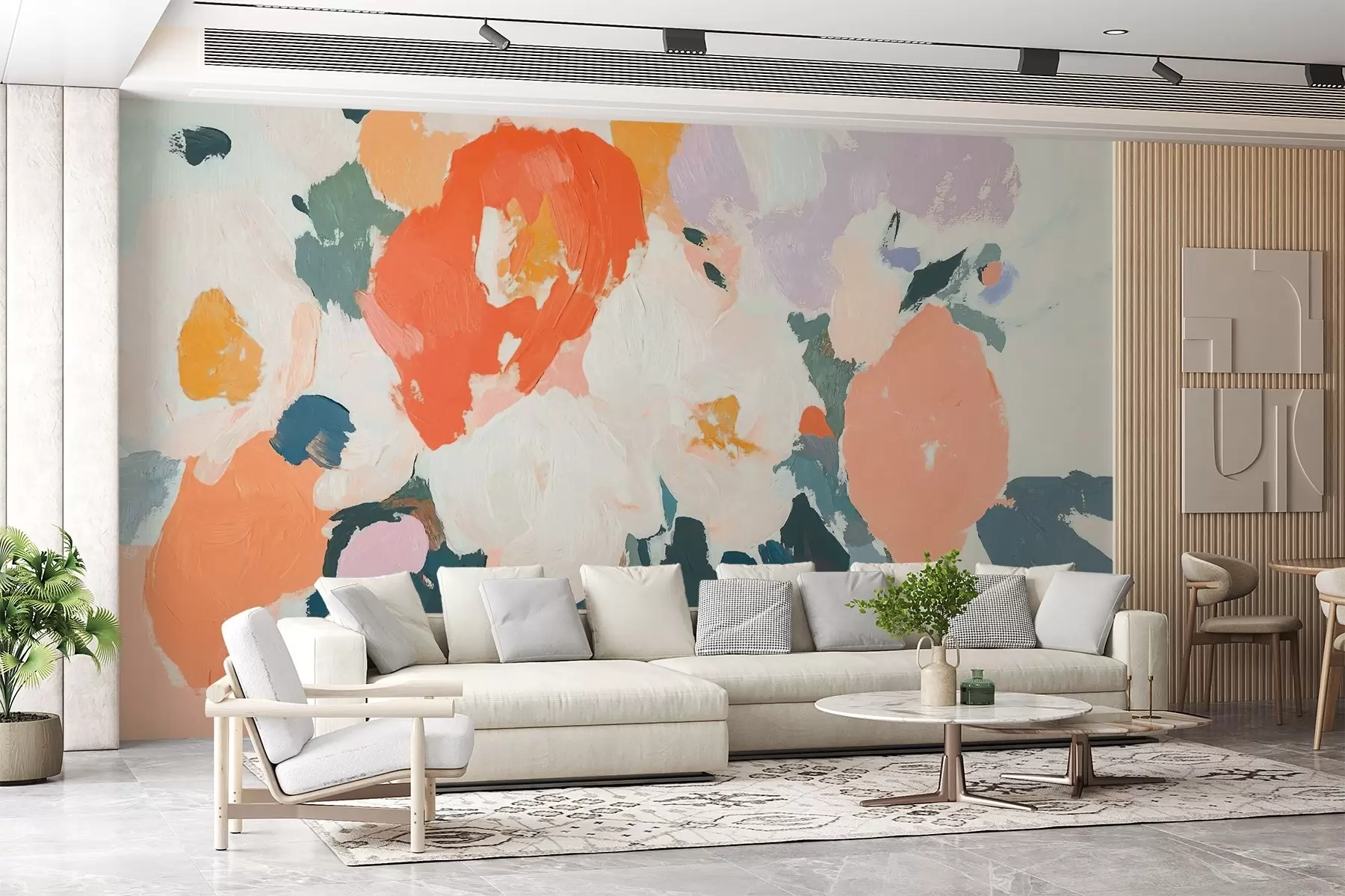 wall murals Апстрактно акрилно цвеће w09070