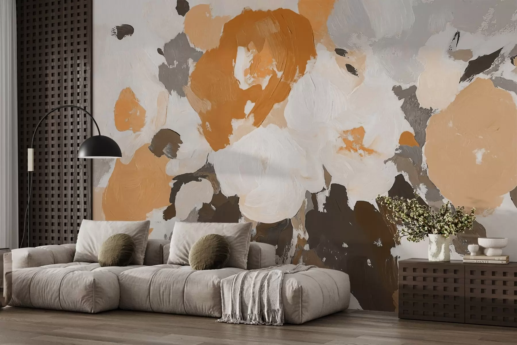 wall murals Апстрактно акрилно цвеће w09070v1