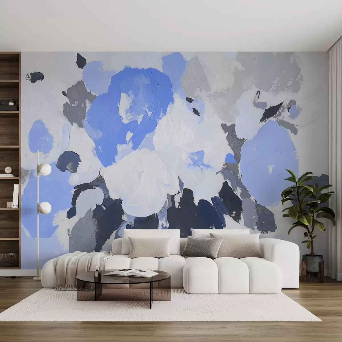 wall murals Апстрактно акрилно цвеће w09070v2