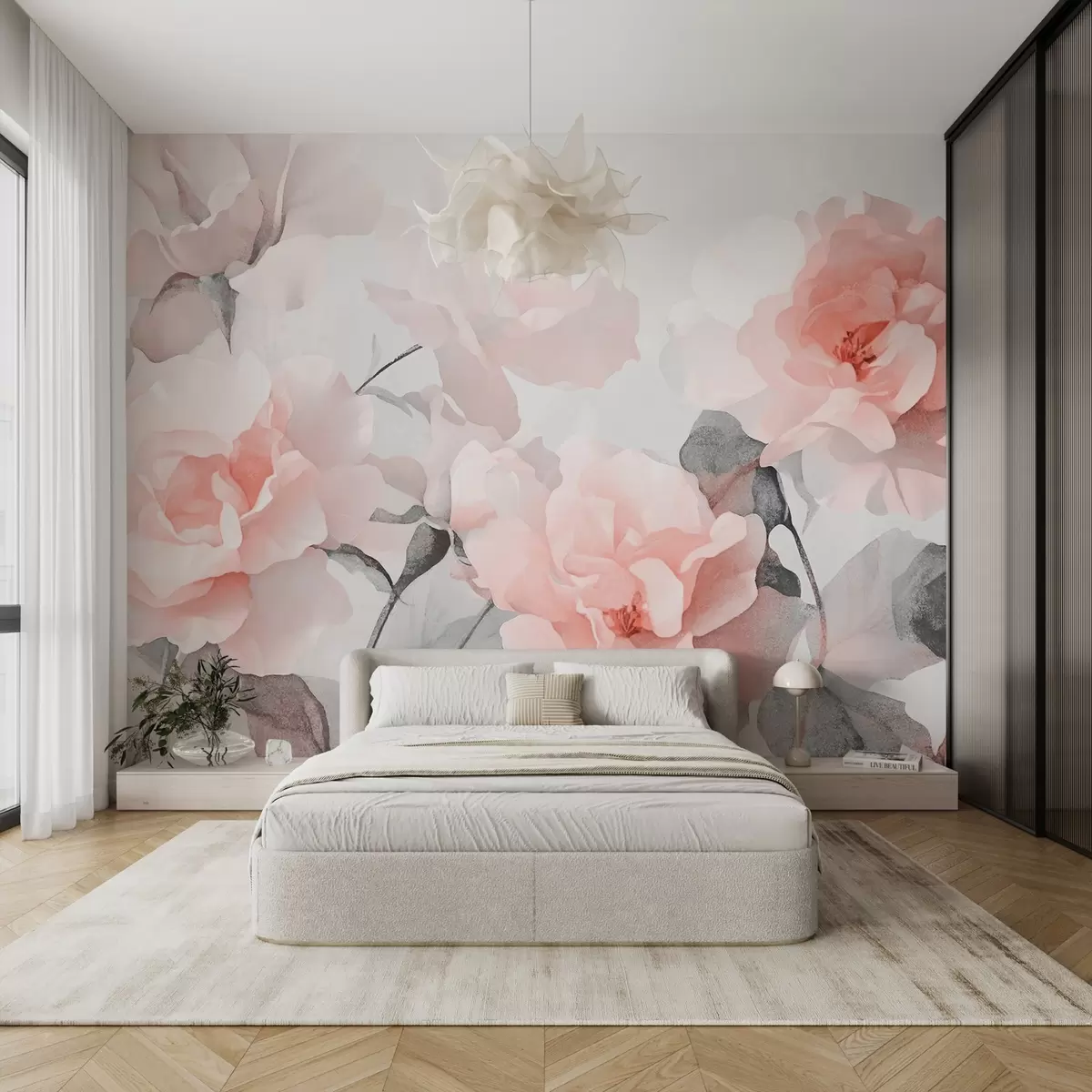 wall murals Деликатно винтаге цвеће са текстуром w09071v1