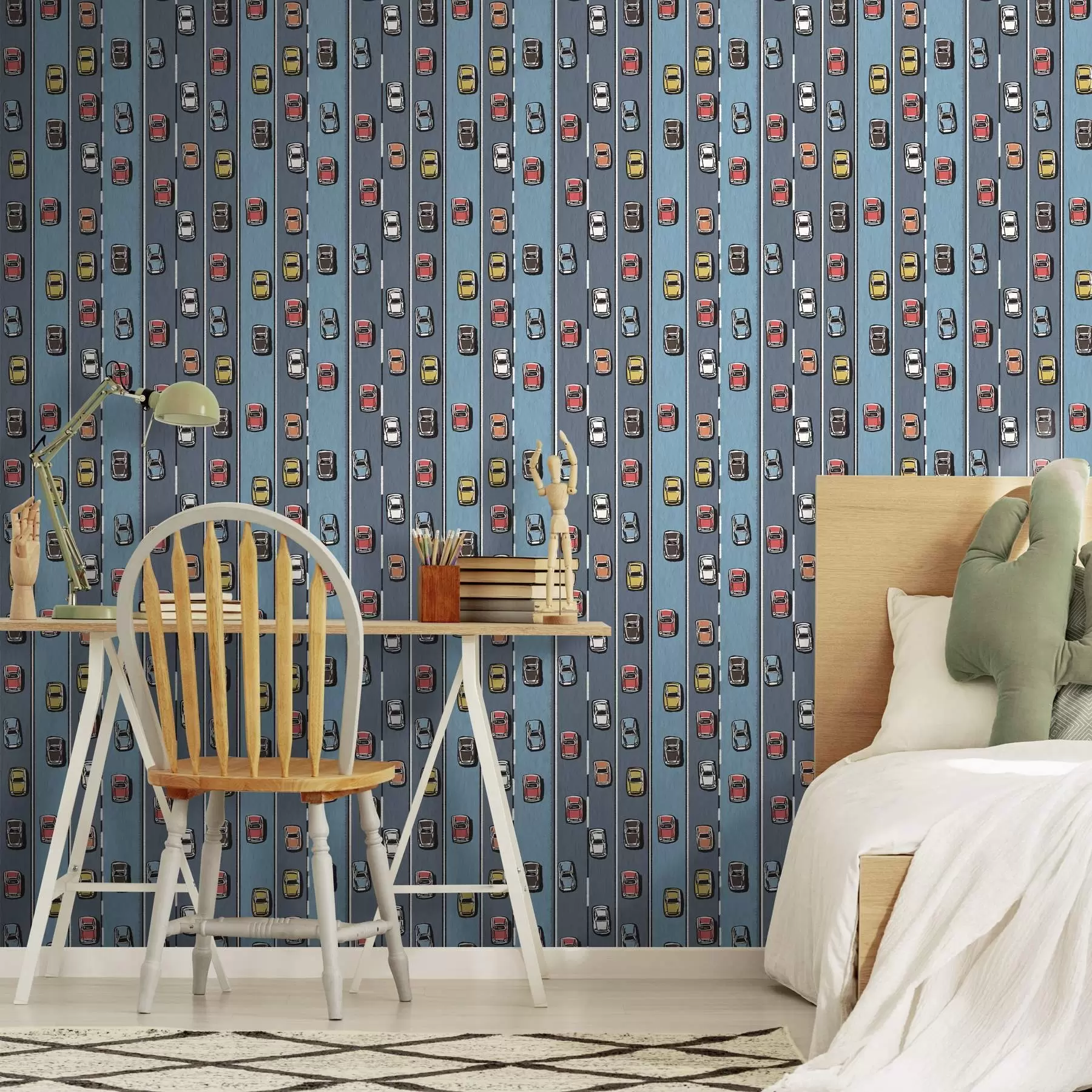 wall murals Ретро аутомобил на путу у стилу 60-их a00118v1