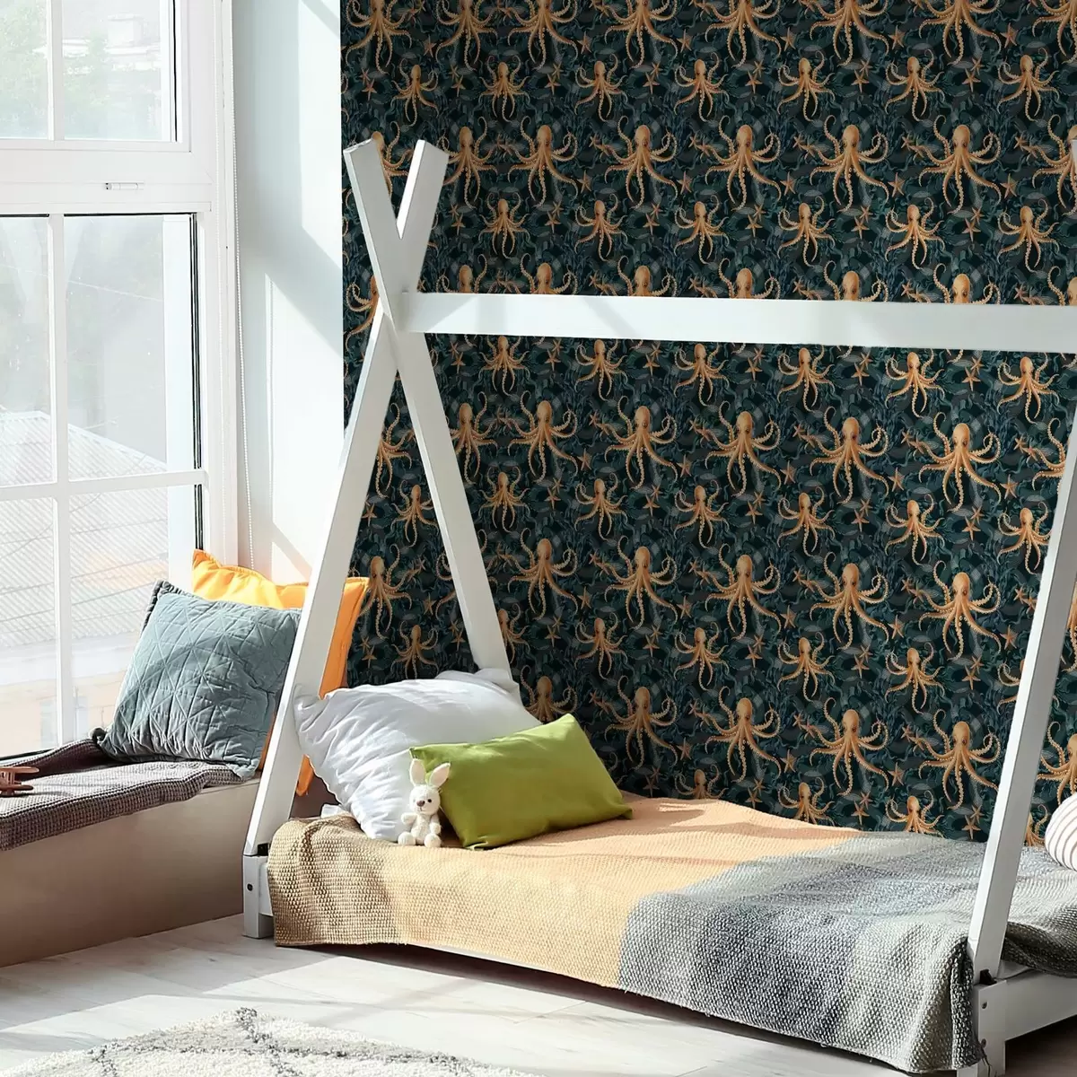 Позадина Хоботнице на тамно плавој позадини a00120v1