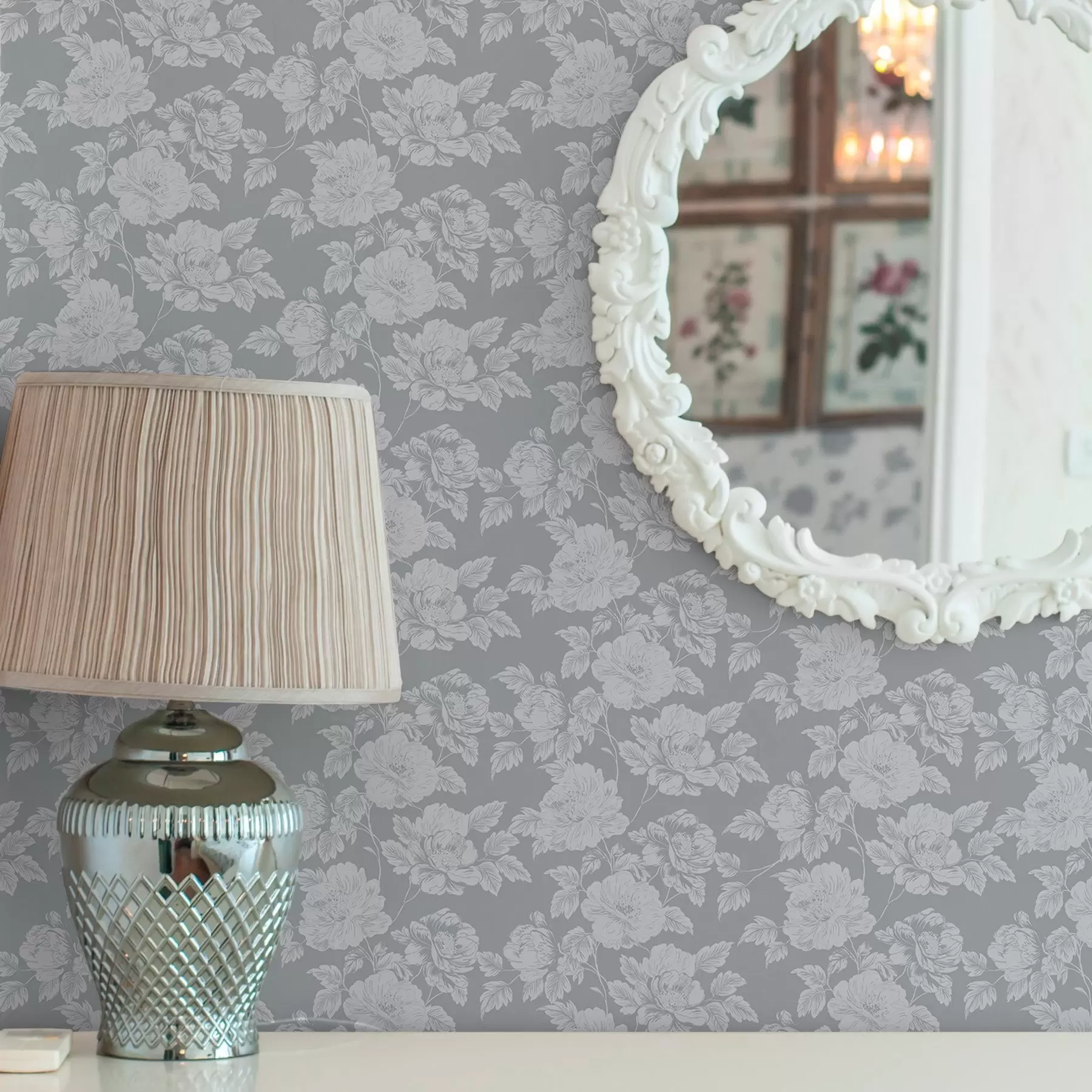 wall murals Светло цвеће на сивој позадини a00129v1