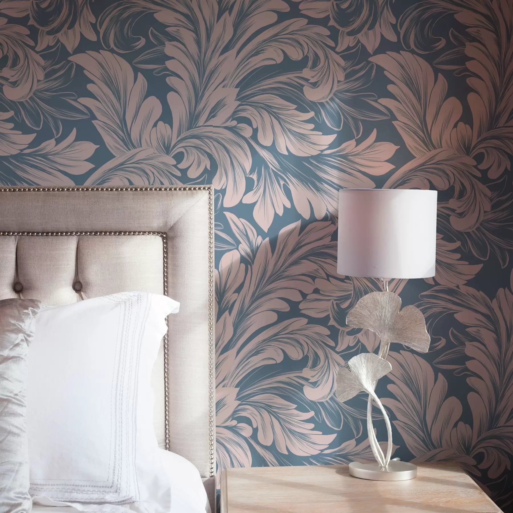 wall murals Посадите локне у крем тоновима на плавој и сивој позадини a00135v2