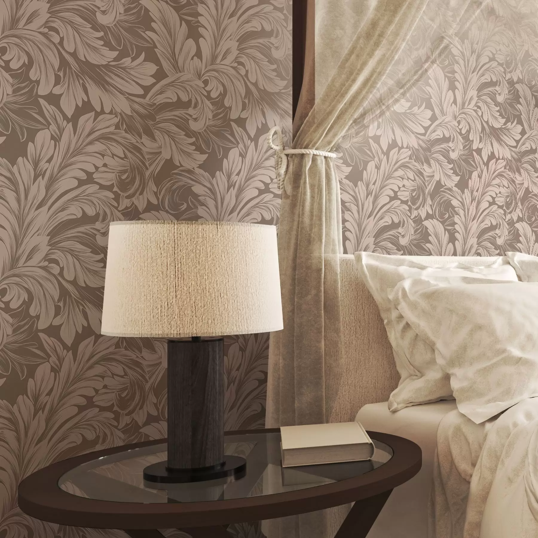 wall murals Крем листови на смеђој позадини a00135v3