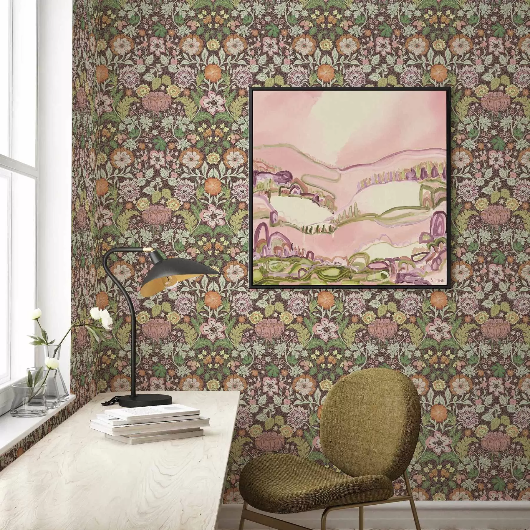 wall murals Шарена шара са зеленилом и цвећем a00145v3