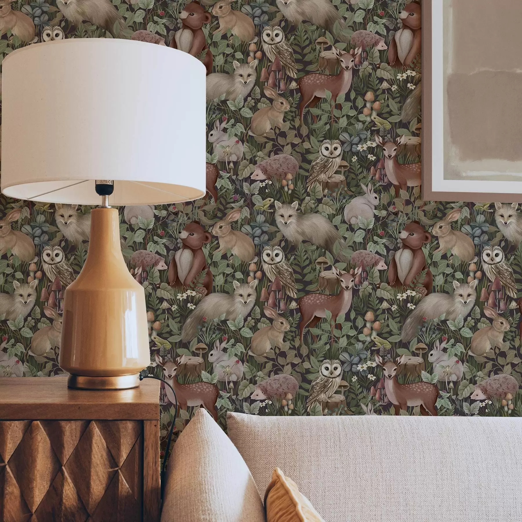 wall murals Шумске животиње у стилу бајке a00156