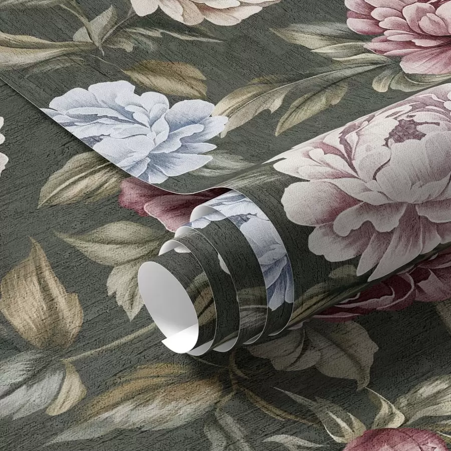 wall murals Божури на тамнозеленој позадини a00106