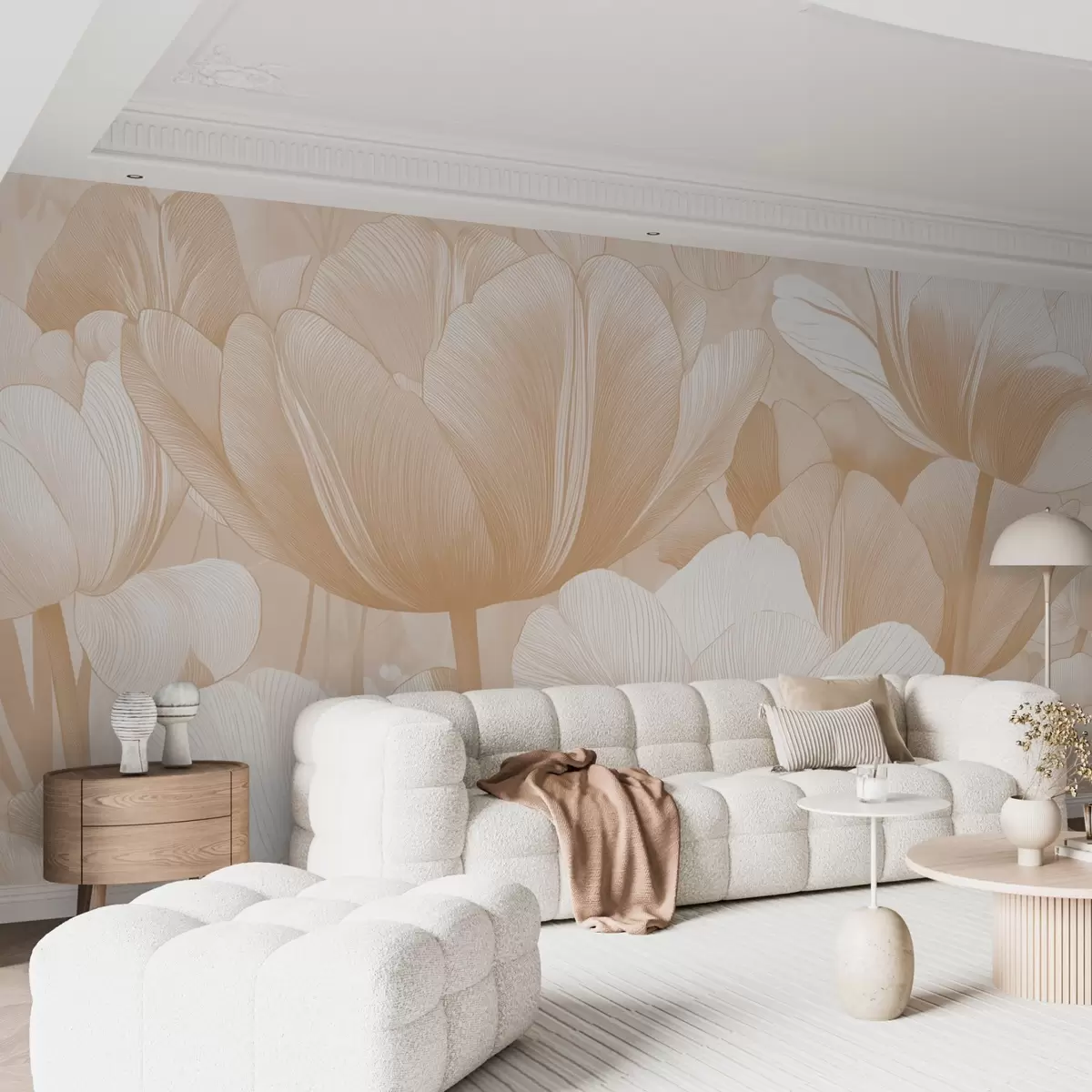 wall murals Беж макови у светлим тоновима w09099