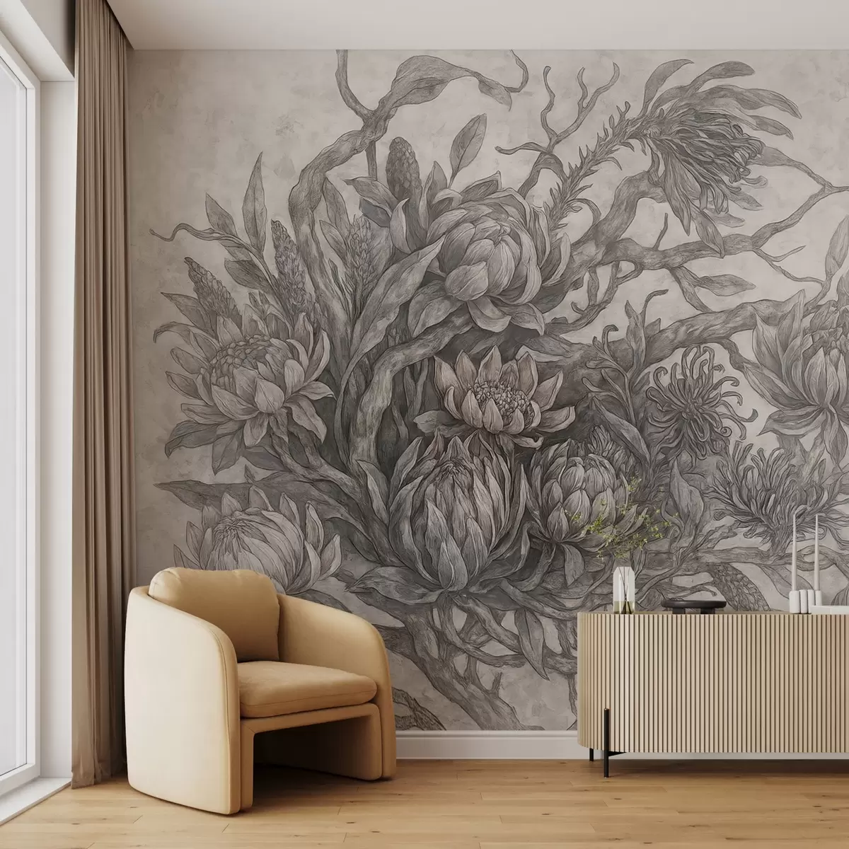 wall murals Хировито цвеће w03975v3