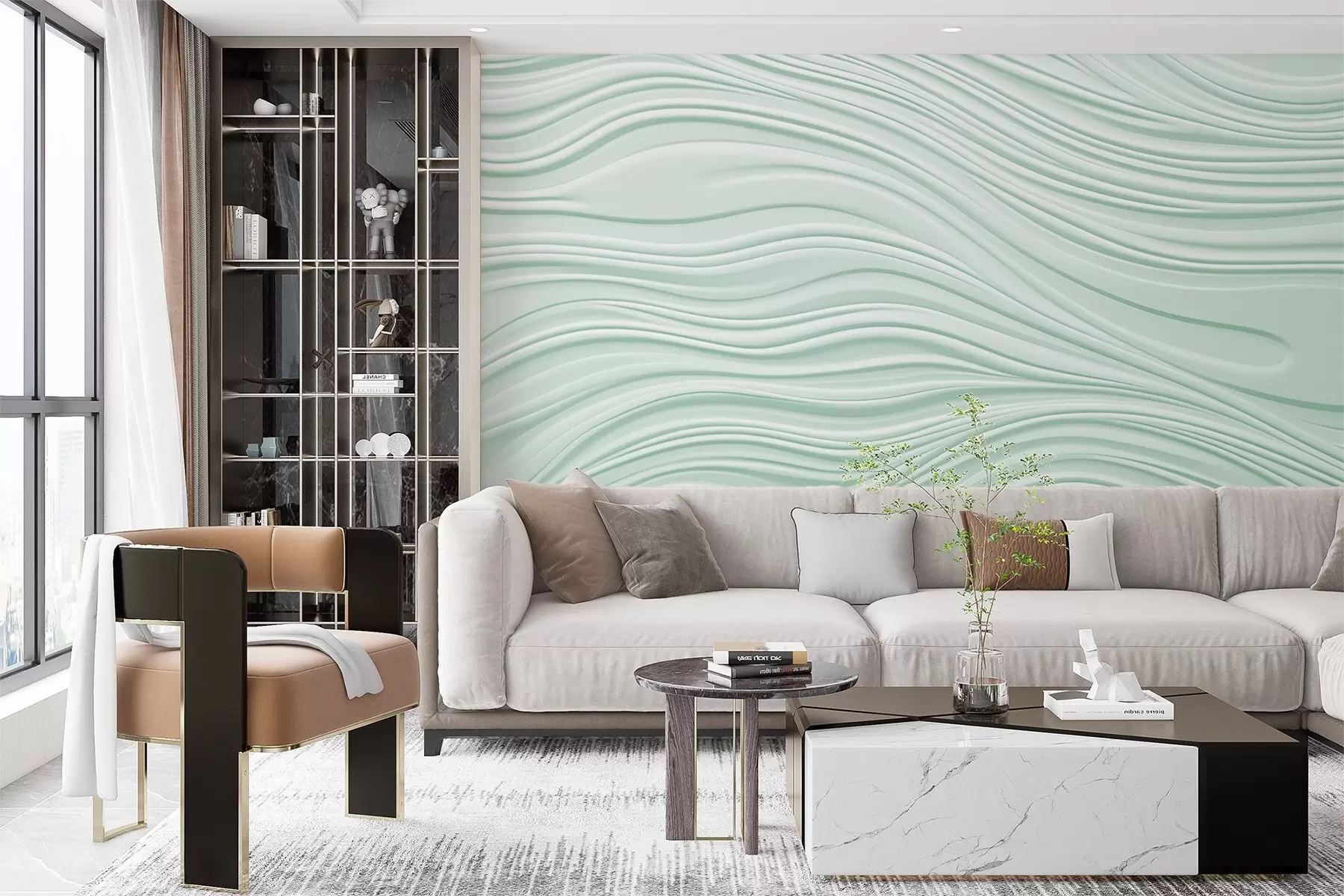 wall murals Волуметријски таласи w03923v1
