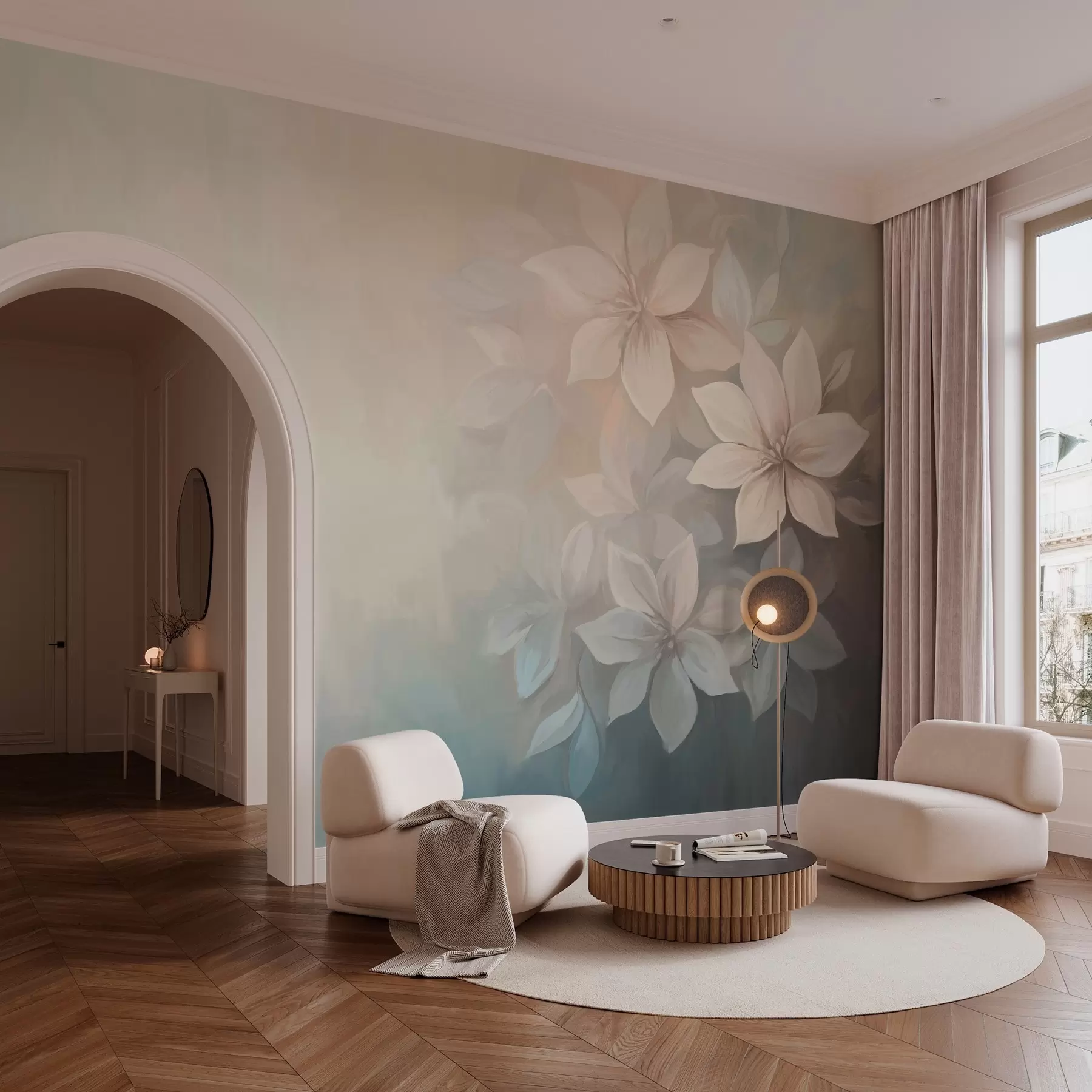 wall murals елегантно цвеће у стилу уљаног сликарства w03770