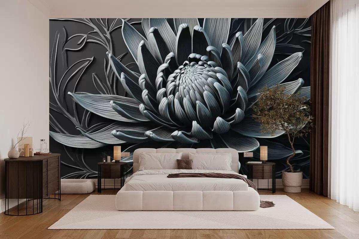 wall murals Цвет протеје, плава и црна боја w03930v2