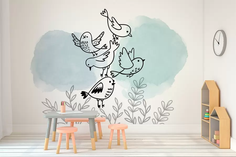 wall murals Птице међу гранама w03950v1