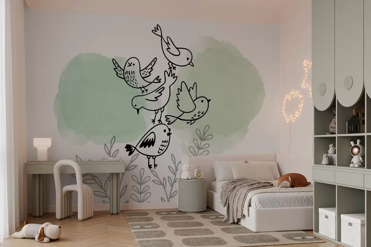 wall murals Птице међу гранама w03950v2