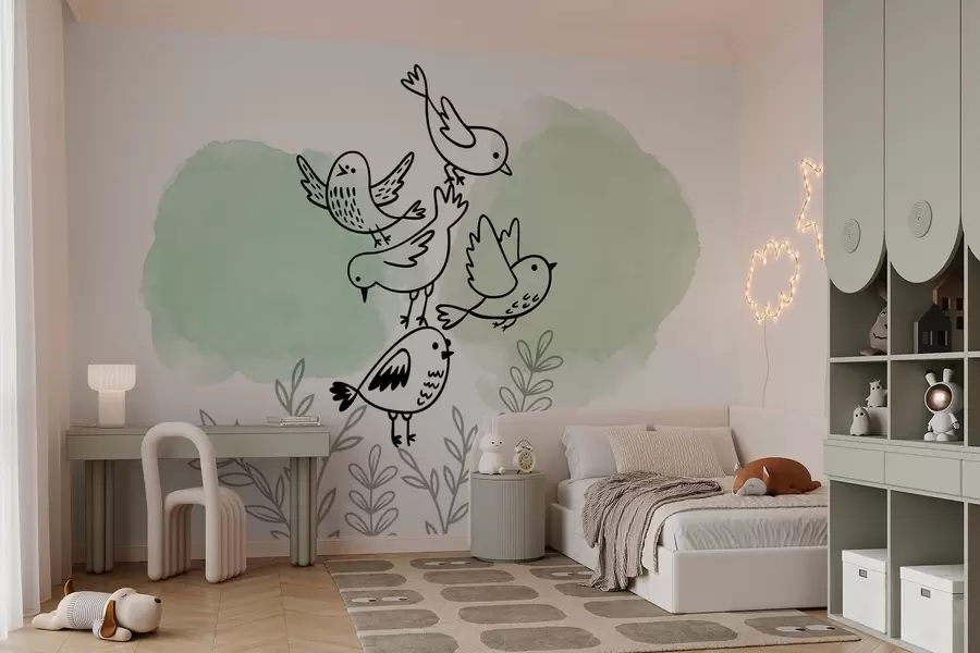wall murals Птице међу гранама w03950v2