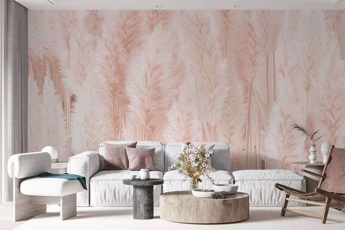 wall murals Пампас трава у нежним ружичастим тоновима w09126v1