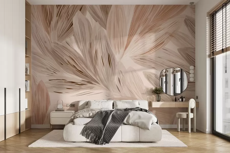 wall murals Беж биљке, лагана апстракција у стилу акварела w09127