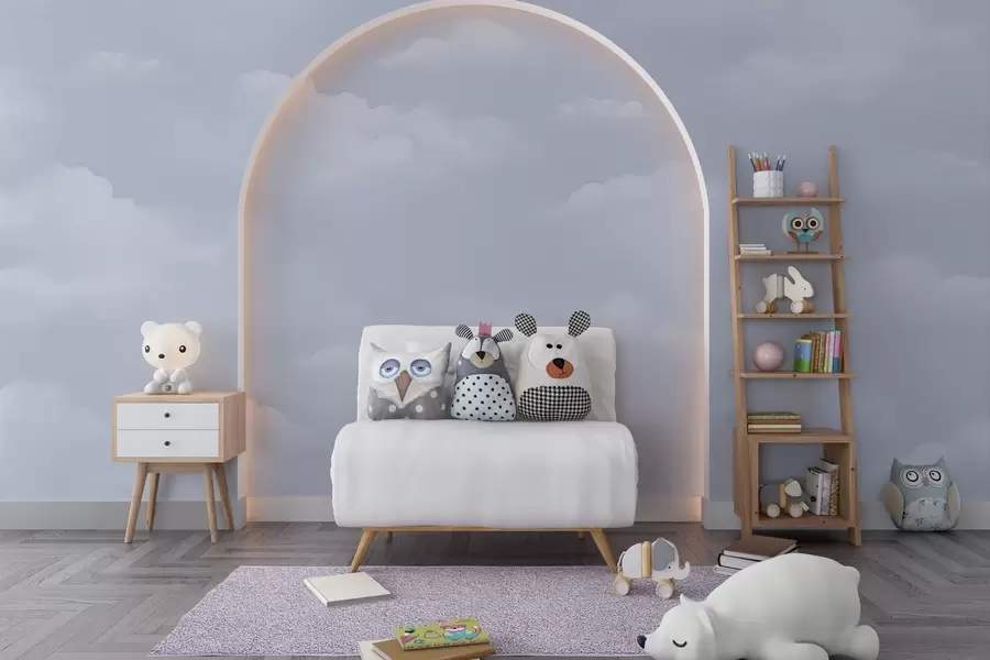 wall murals Плави облаци у техници лагане акварела w03994v1