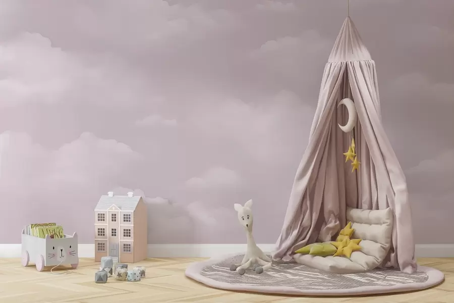 wall murals Ружичасти облаци у нежним пастелним нијансама w03994v2