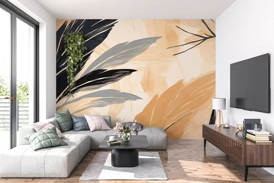 wall murals Апстрактно разнобојно перје w04037