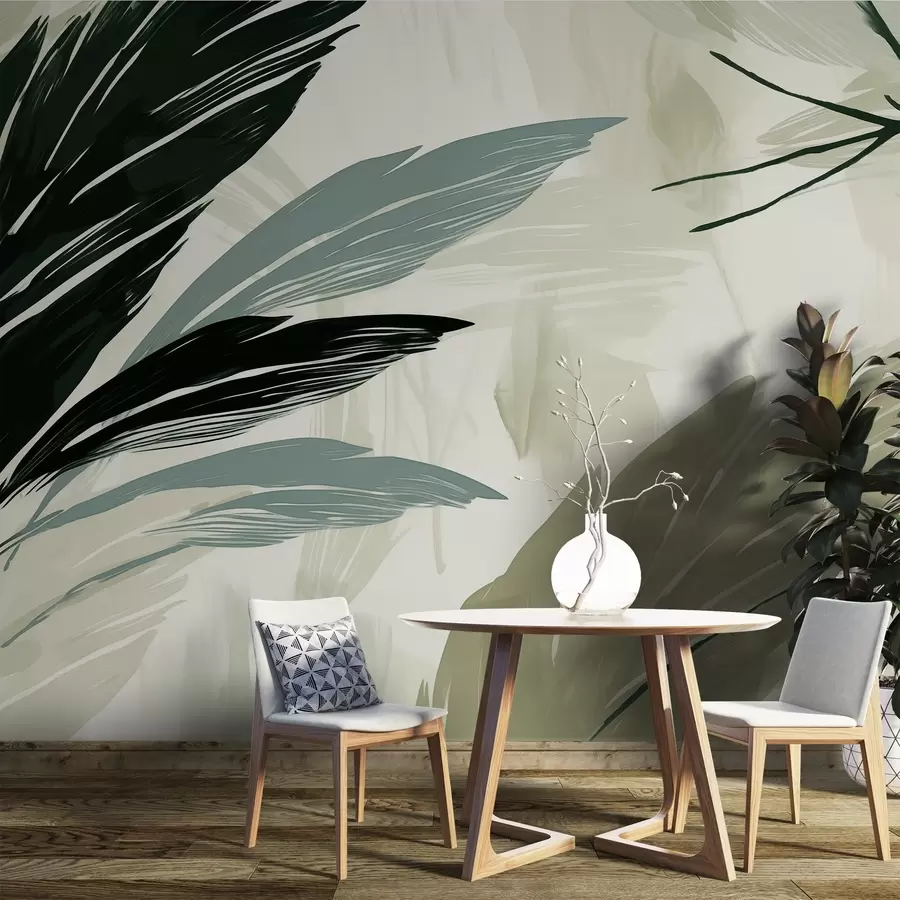 wall murals Апстрактно разнобојно перје w04037v3